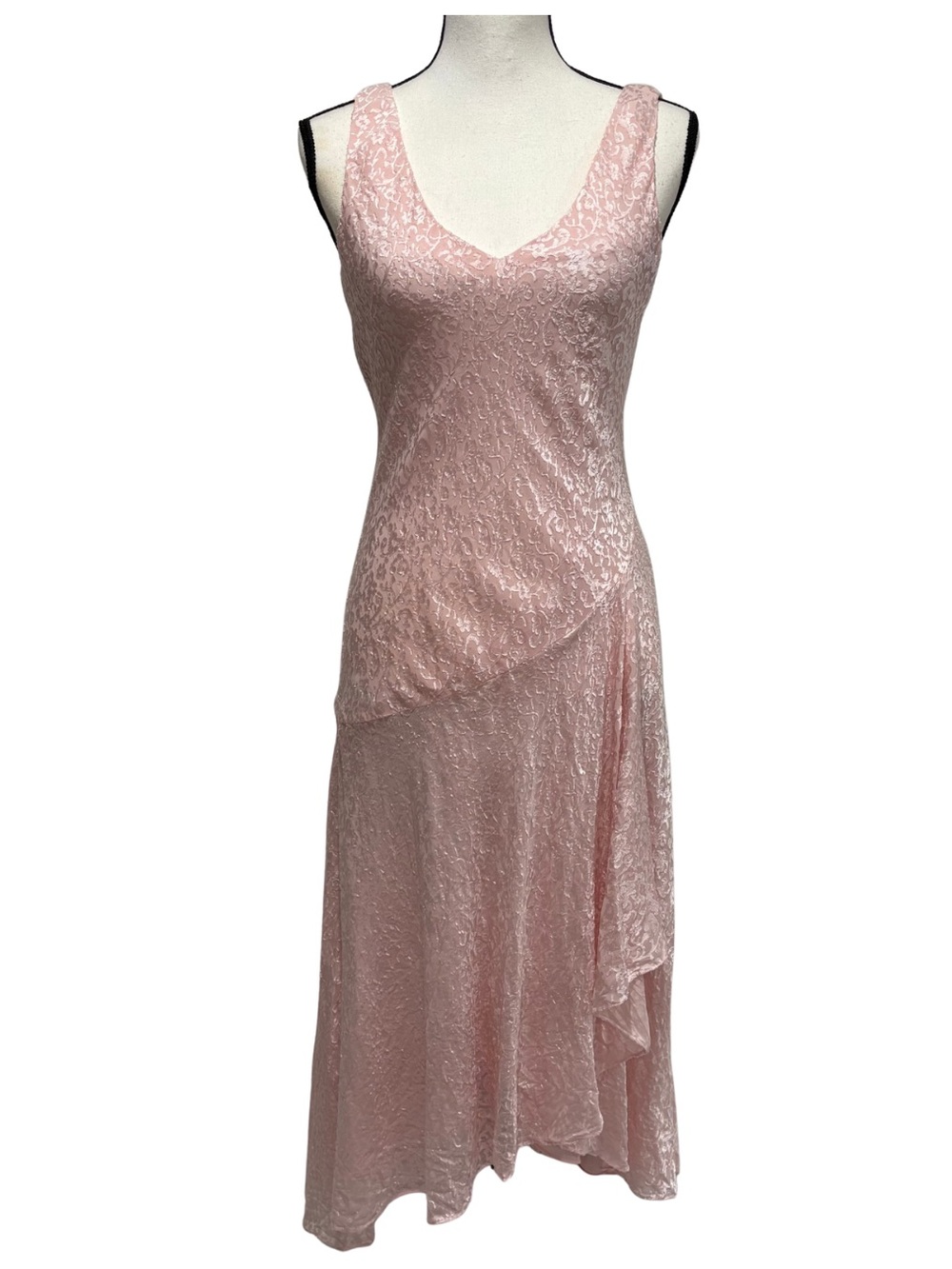 Lauren Ralph Lauren Evening Blush Pink Lace Mermaid Long Evening Gown, Size M